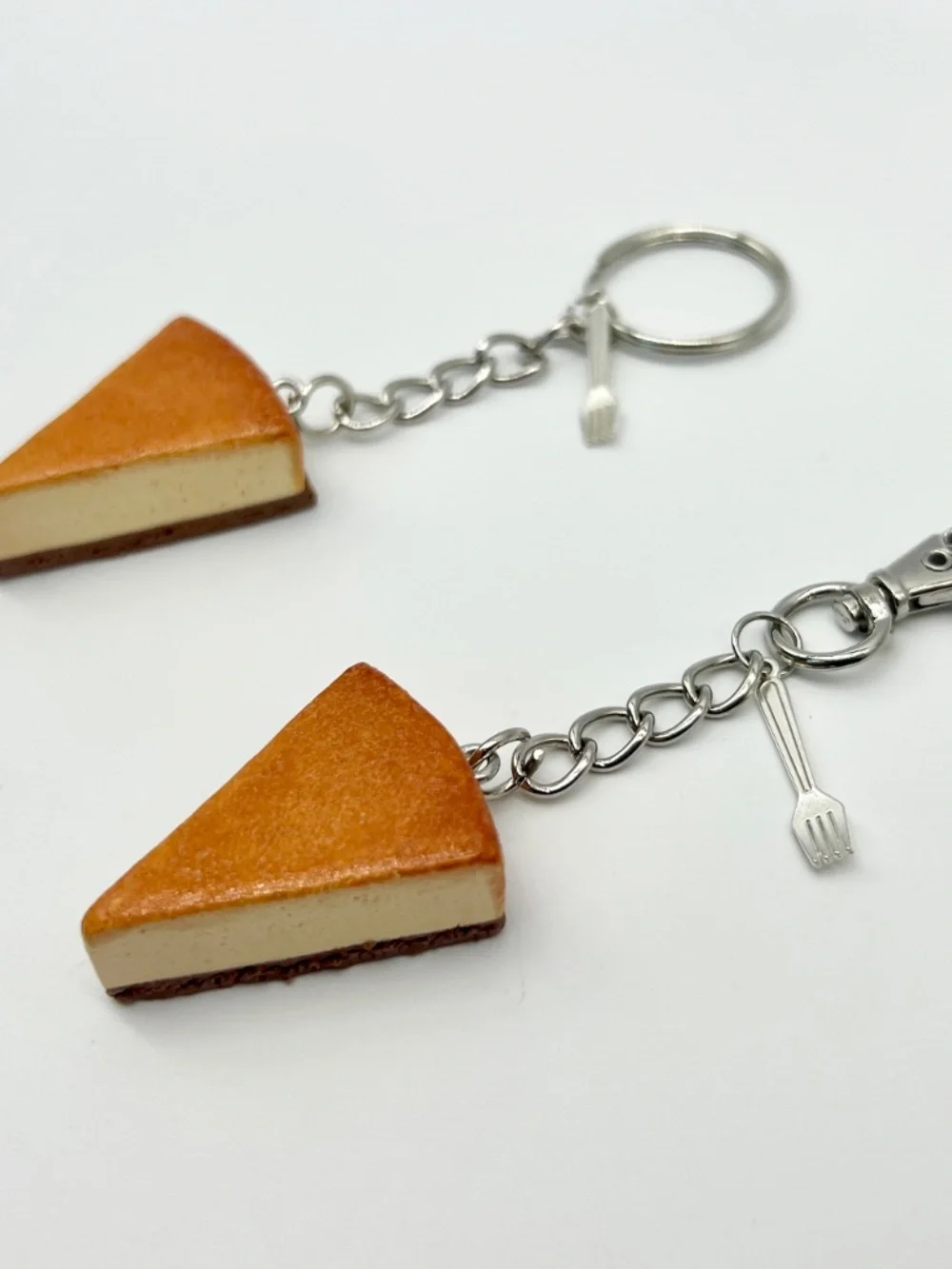 Italian New York Cheesecake Keychain or Bag Clip | Handmade Dessert Accessory